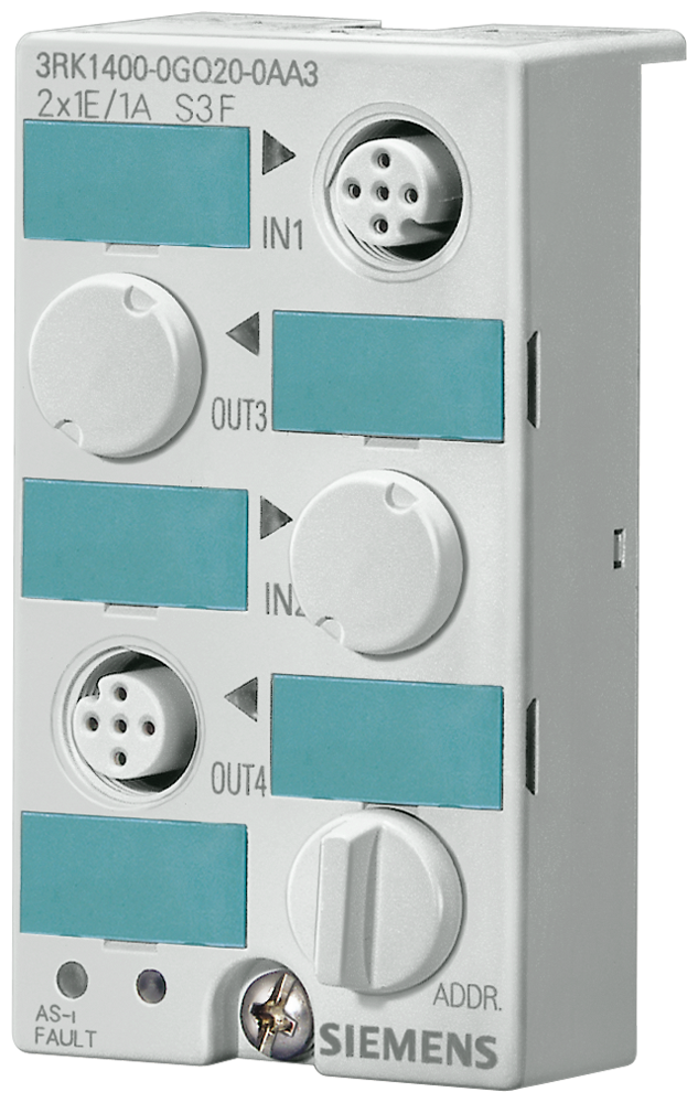 [Imagem do produto MÓD.DIG.AS-I,K45,2X1E/2X1S,200MA,PNP,STD 3RK14000GQ200AA3 SIEMENS]