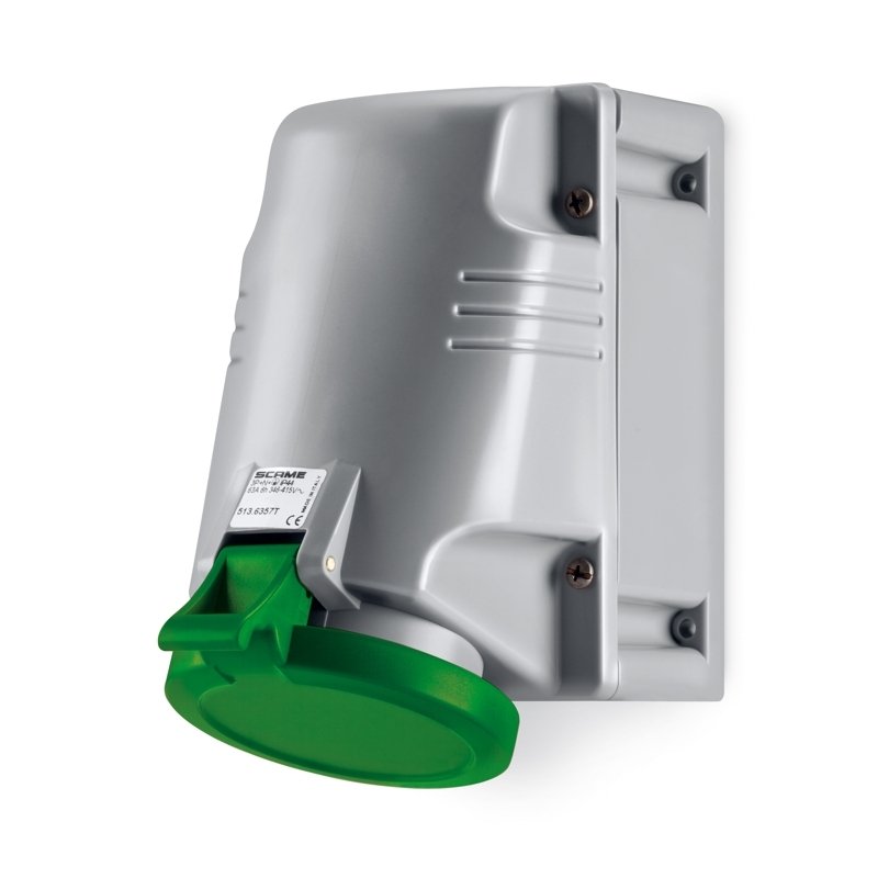 [Imagem do produto TOMADA DE PAREDE 63A 3P+N+T 10H >50V 513.63571T SCAME]