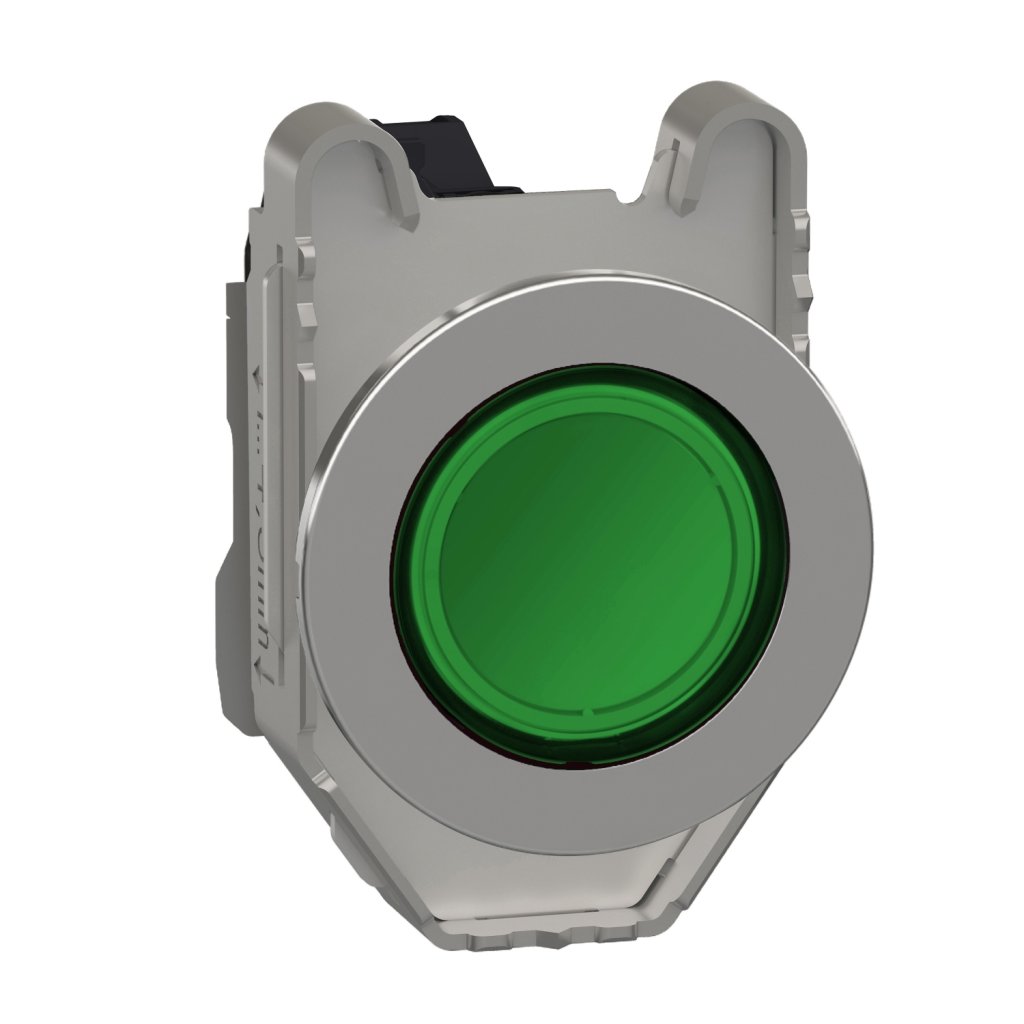 [Imagem SINALIZADOR FACEADO Ø30MM METÁLICO LED DE ALTO BRILHO VERDE 230/240VCA XB4FVM3 SCHNEIDER]