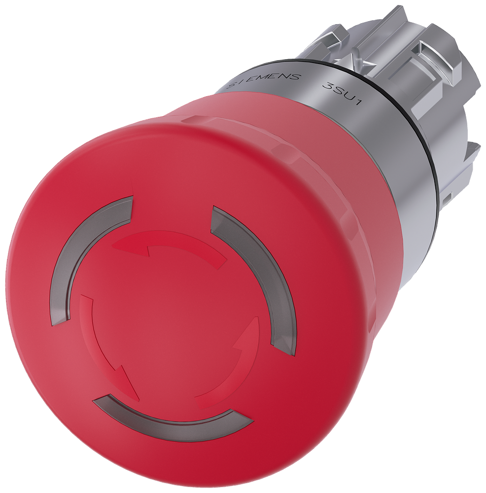 BOTÃO DE PRESSÃO DE PARADA DE EMERGÊNCIA EM FORMA DE COGUMELO ILUMINÁVEL 22 3SU10511HB200AA0-ZY19 SIEMENS