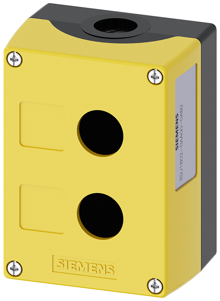 [Imagem do produto CARCAÇA PARA APARELHO DE COMANDO, 22MM, REDONDA, PLÁSTICO, AMARELO, 2 PONTOS ... 3SU18020AA000AB2 SIEMENS]