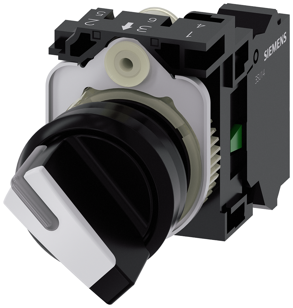 INTERRUPTOR COM MANÍPULO ILUMINÁVEL 22 MM REDONDO PLÁSTICO BRANCO MANÍP 3SU11002BF603BA0-ZY11 SIEMENS