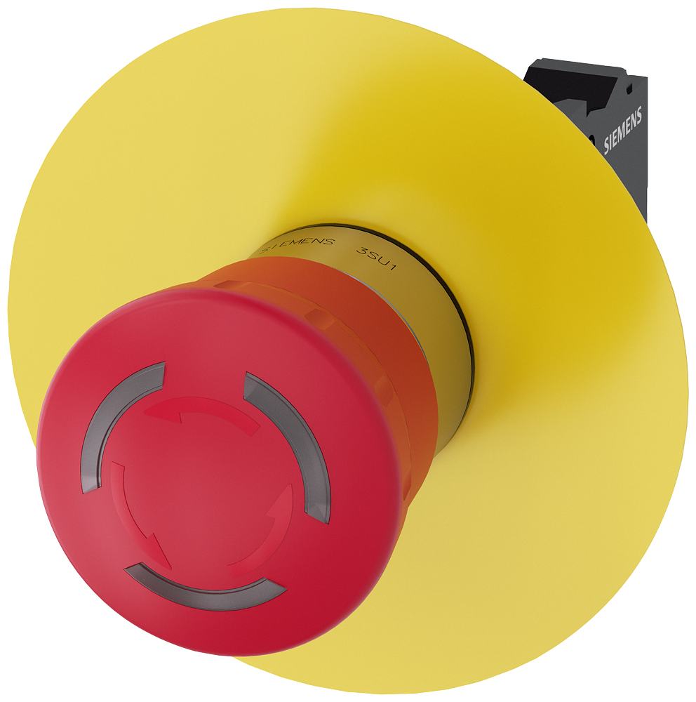 BOTÃO COGUMELO DE PARADA DE EMERGÊNCIA ILUMINÁVEL 22 MM REDONDO METAL AL 3SU11511HB203CF0 SIEMENS