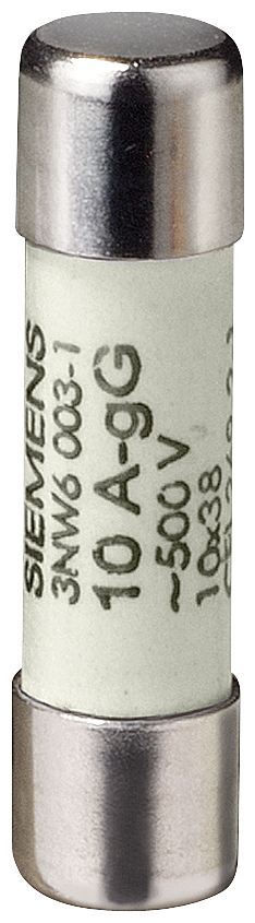 ENCAIXE DE FUSÍVEL CILÍNDRICO 10X38 MM 0,5 A GG UN CA: 500 V 3NW60001 SIEMENS