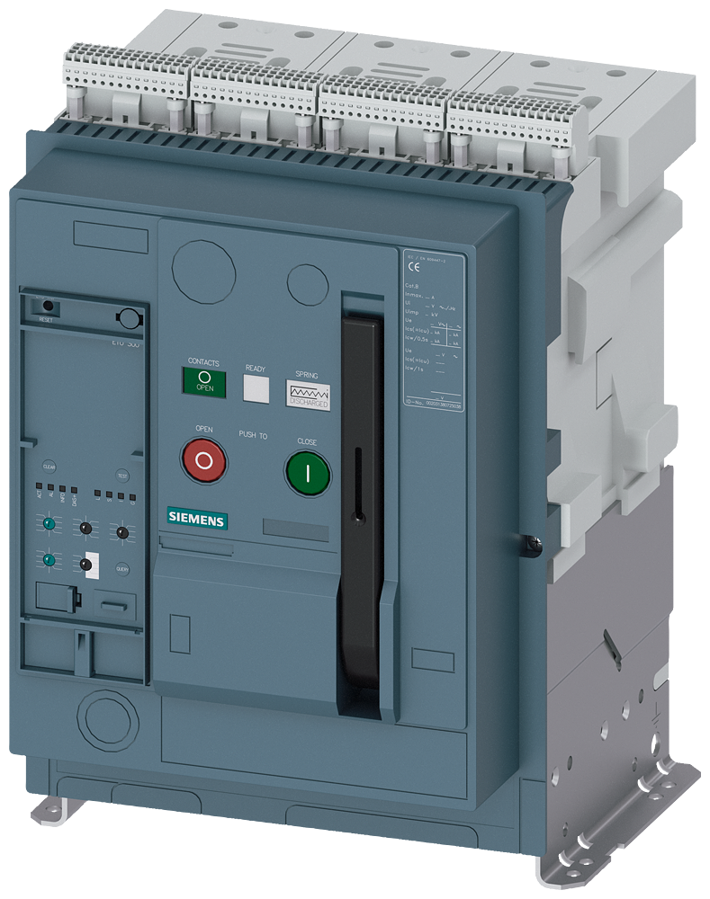 DISJUNTOR DE POTÊNCIA DE MONTAGEM FIXA IEC 60947-2 TAMANHO 1 DE 3 POLOS I 3WA11162AB024EE4 SIEMENS