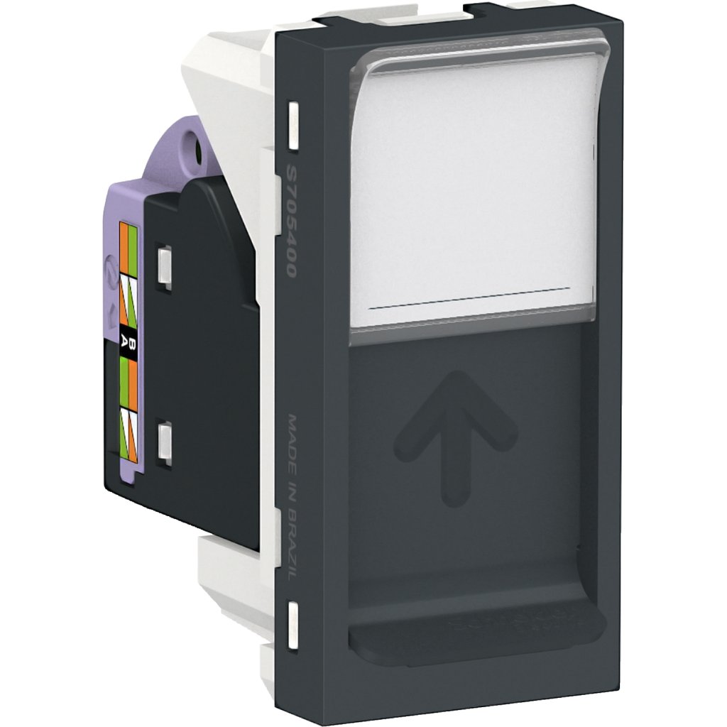 [Imagem MÓDULO TOMADA RJ45 8 FIOS UTP CAT6 1M GR SCHNEIDER]