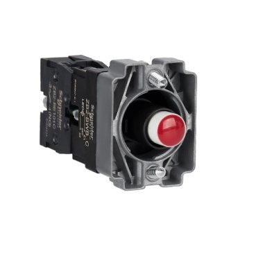 [Imagem EASY HARMONY XB2 LIGHT BLOCK WITH BODY AND FIXING COLLAR METAL RED BULB 24 V DC LED 24 V AC/DC 1 NO ZB2BWB41C SCHNEIDER]