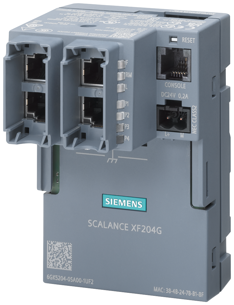[Imagem SCALANCE XF204G SWITCH IE GERENCIÁVEL CAMADA 2, 4X10/100/1000 MBPS RJ45 6GK52040GA001UF2 SIEMENS]