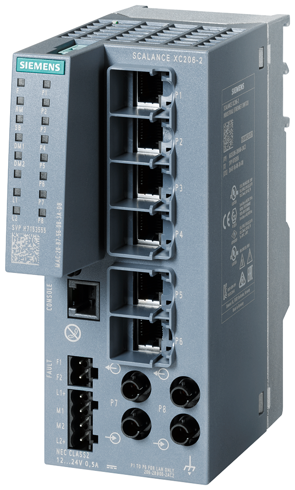 [Imagem SWITCH IE DE CAMADA 2 GERENCIÁVEL SCALANCE XC206-2 6GK52062BB002AC2 SIEMENS]