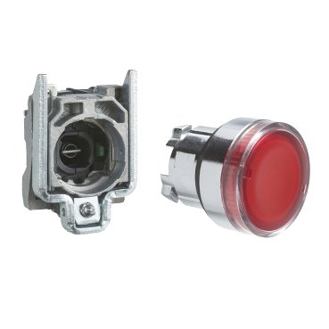 [Imagem BOTÃO 22MM METÁLICO LUMINOSO ALIMENTAÇÃO DIRETA XB4BW3461 SCHNEIDER]