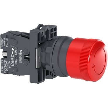 [Imagem BOTÃO Ø22MM PLÁSTICO EMERGÊNCIA COGUMELO Ø30MM VERMELHO NF XA2ES442 SCHNEIDER]