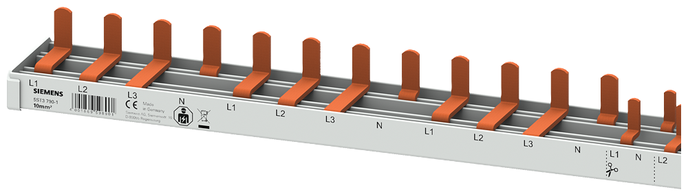 BARRAMENTO DE PINO 10MM2 DE 4 FASES 1X (3FA+N) + 2X (3FA+N) + 12X (1FA+N) 5ST37901 SIEMENS