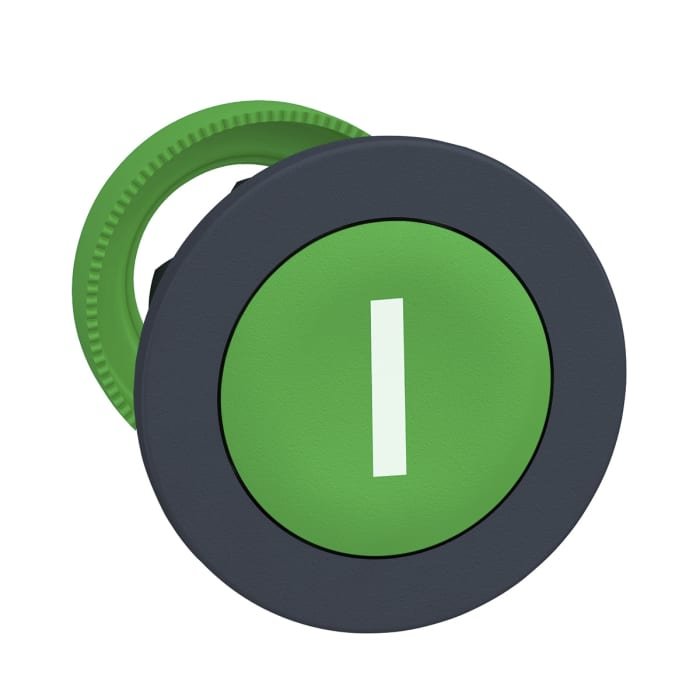 [Imagem CABEÇOTE PARA BOTÃO FACEADO Ø30MM PLÁSTICO RETORNO POR MOLA VERDE I ZB5FA331 SCHNEIDER]