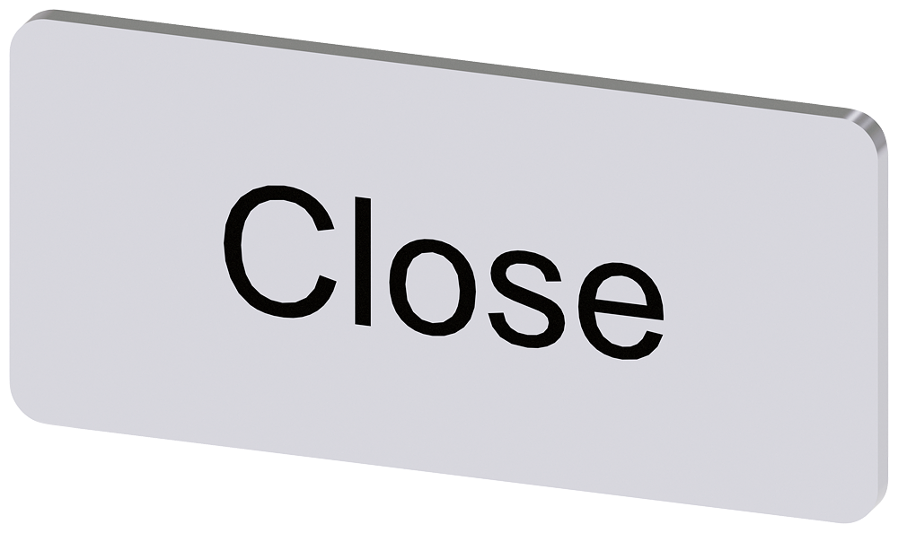 [Imagem do produto PLACA DE IDENTIFICAÇÃO 12,5X27MM, PLACA PRATA, INSCRIÇÃO: CLOSE 3SU19000AC810DX0 SIEMENS]