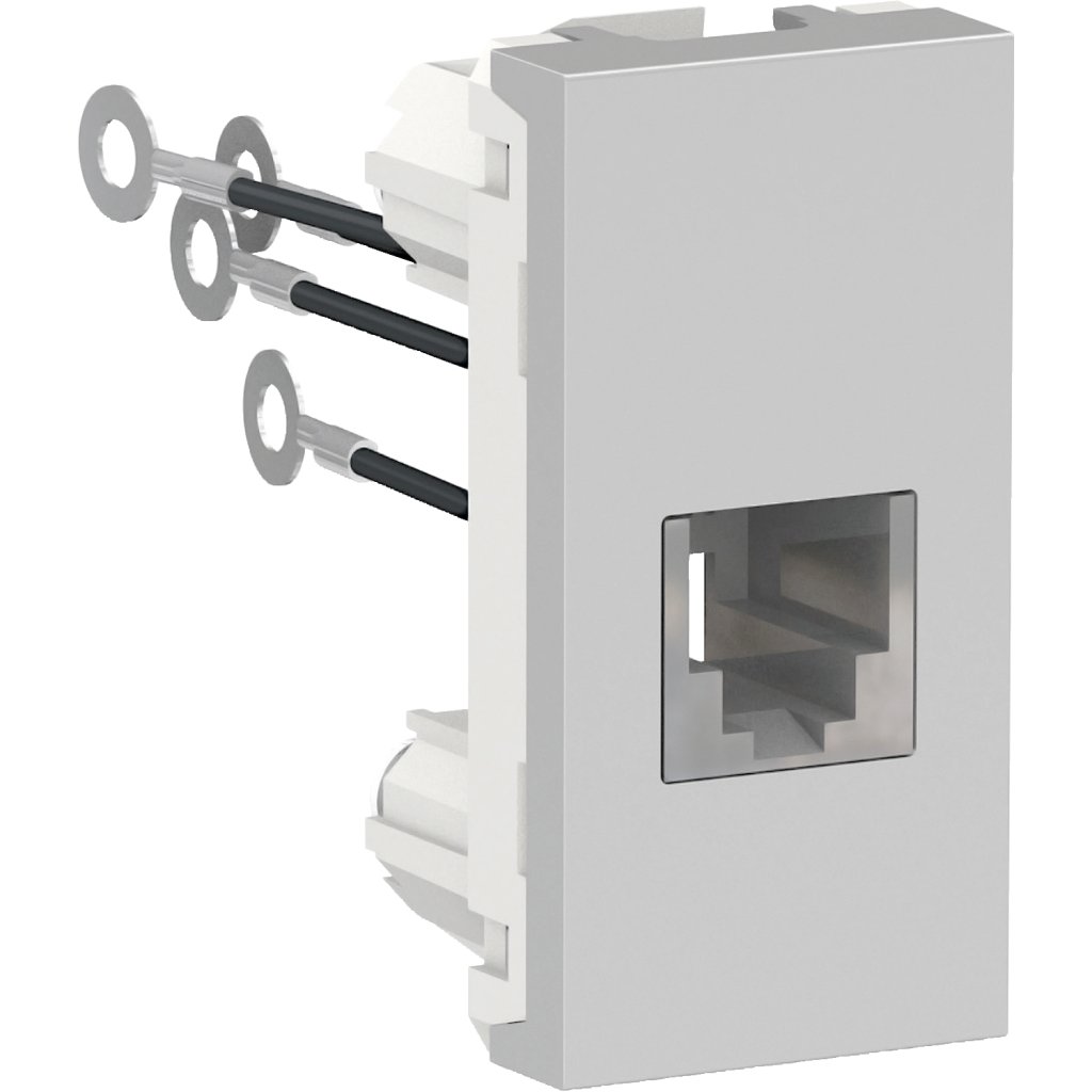 [Imagem MODULO TOMADA RJ11 (4 FIOS) 1M AL - S70549174 SCHNEIDER]