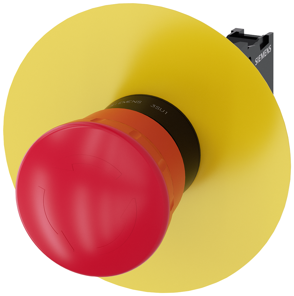 [Imagem do produto BOTÃO COGUMELO DE PARADA DE EMERGÊNCIA, 22MM, REDONDO, PLÁSTICO, VERMELHO, 1NF 3SU11001HB201CF0 SIEMENS]