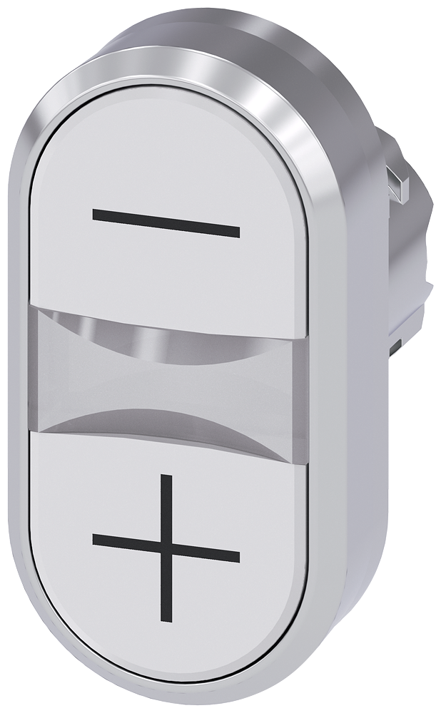 [Imagem do produto FRONT BOTAO DUPL MET INSC "-/+" 22MM BR 3SU10503AB660AL0 SIEMENS]