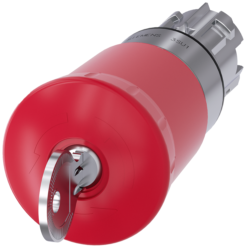 BOTÃO DE PARADA DE EMERGÊNCIA EM FORMA DE COGUMELO 22 MM REDONDO METAL DE 3SU10501HK200AA0-ZX90 SIEMENS