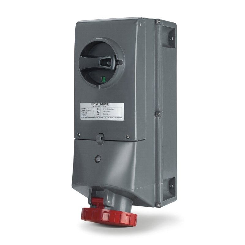 [Imagem do produto TOMADA DE EMBUTIR INTERTRAVAMENTO 3P+N+T IP66 63A 6H 503.6387-F SCAME]