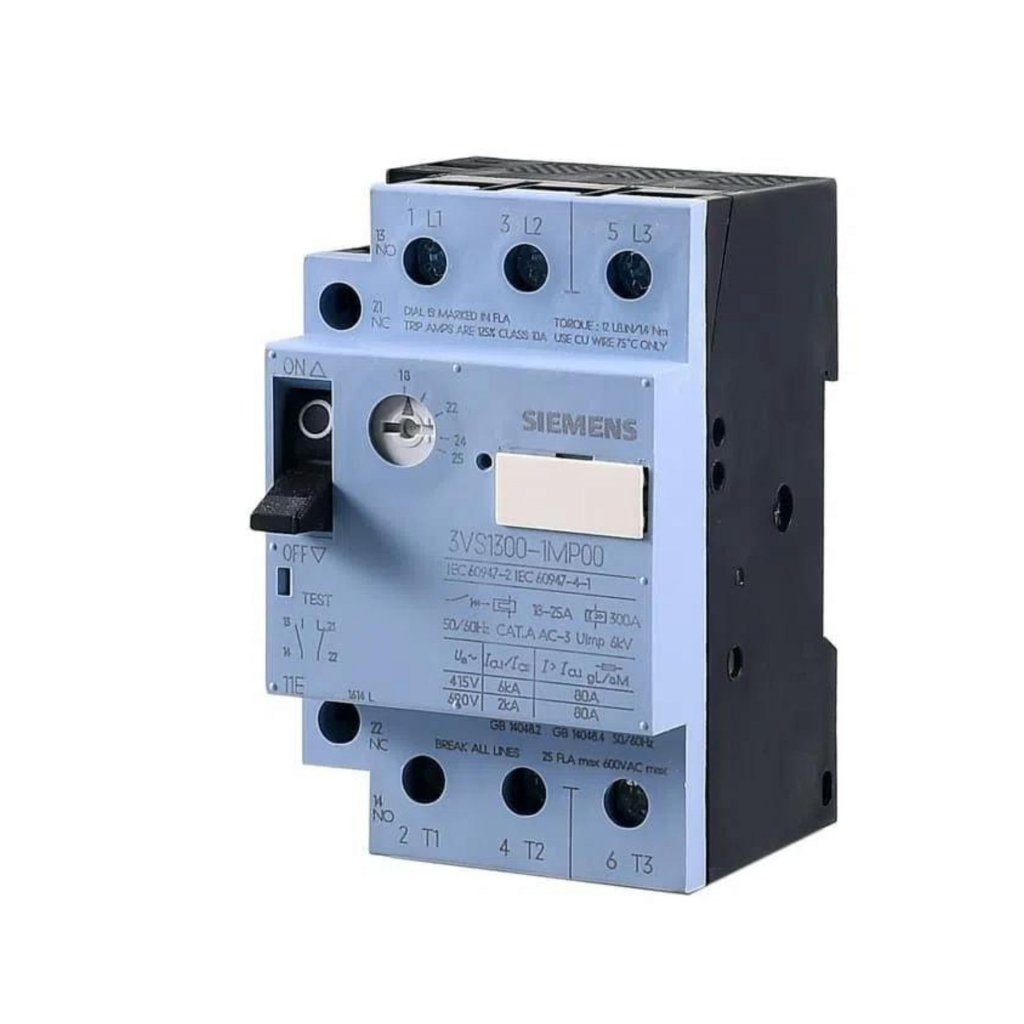 [Imagem DISJUNTOR MOTOR 3VS13 0,4-0,6 A 1NA1NF 3VS13001ME00 SIEMENS]