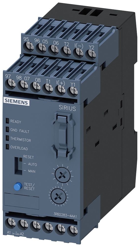 [Imagem UNIDADE DE AVALIAÇÃO PARA PROTEÇÃO TOTAL DO MOTOR (MONOESTÁVEL) S00-S12, CLAS 3RB22834AA1 SIEMENS]