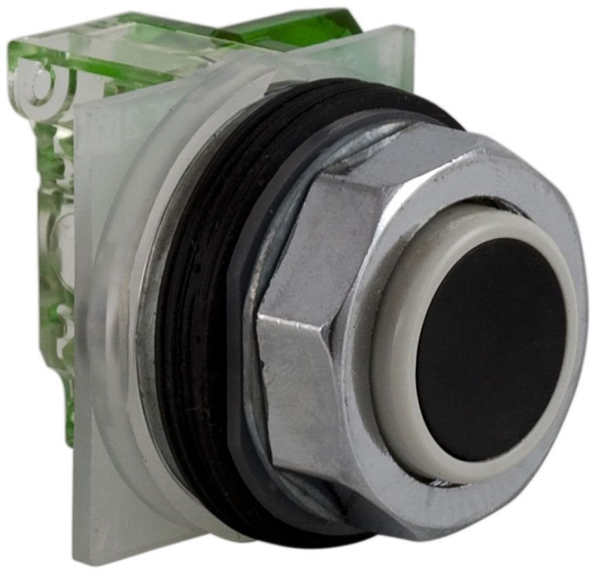 [Imagem BOTÃO Ø30MM METÁLICO SALIENTE PRETO NA 9001KR3BH5 SCHNEIDER]