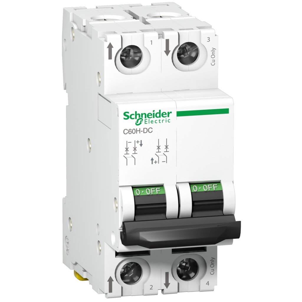 [Imagem do produto DISJUNTOR C60HDC 2P CURVA C 6A 500VDC A9N61526 SCHNEIDER]