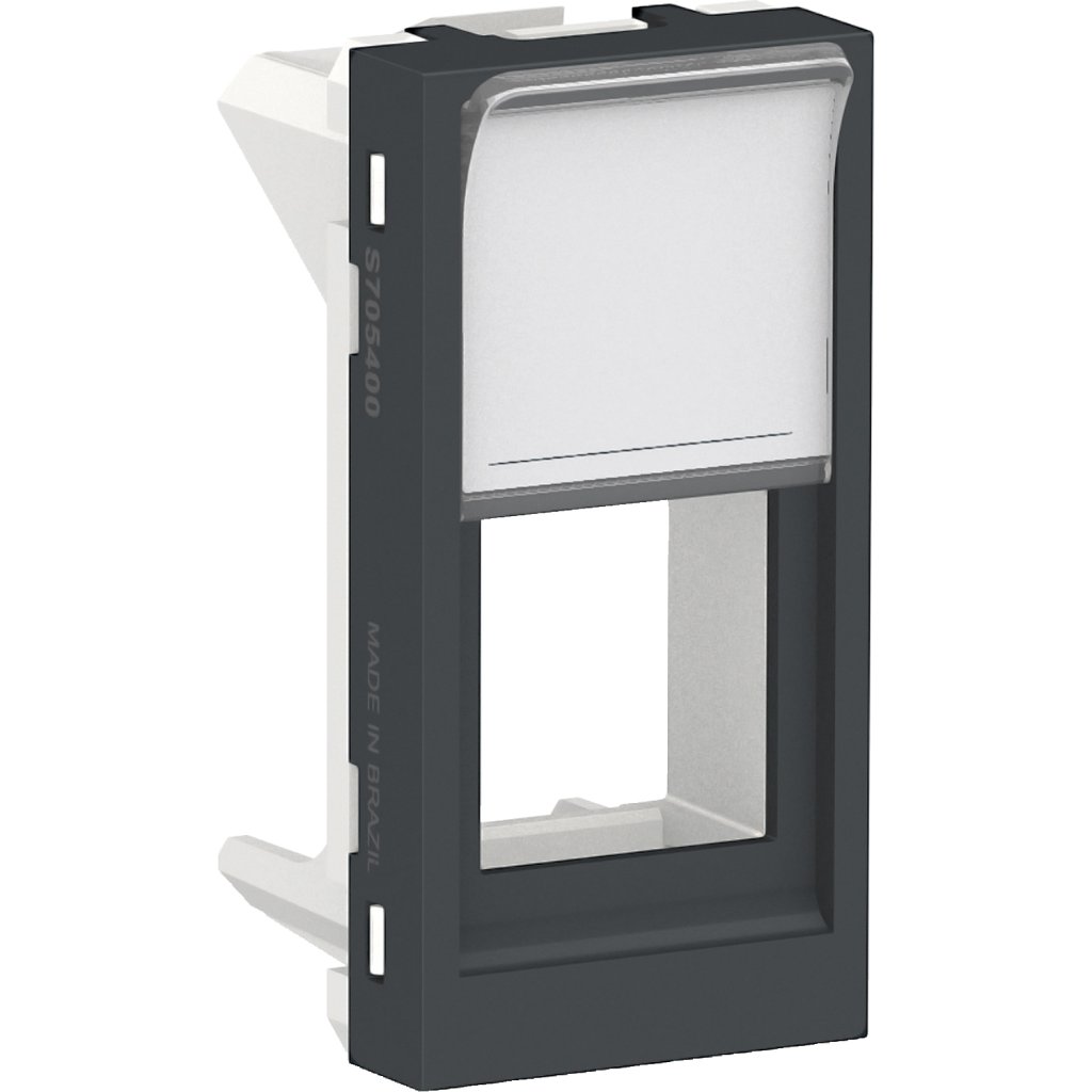 [Imagem TAMPA PARA CONECTOR RJ45 KEYSTONE GRAFITE (SOMENTE TAMPA FRONTAL SEM CONECTOR) ORION S70542194 SCHNEIDER]