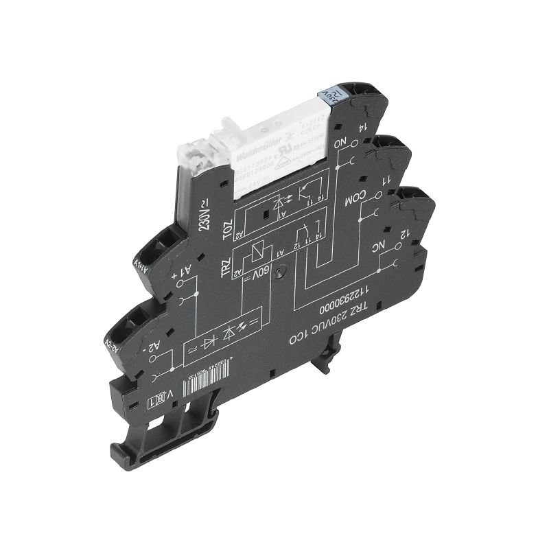 [Imagem do produto ACOPLADOR RELE 1REV 230VCC/CA C/ LED  (MOLA) TRZ 230VUC 1CO 1122930000 WEIDMULLER]