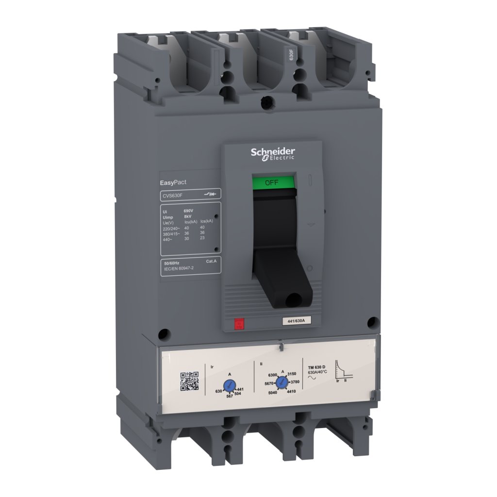 [Imagem do produto DISJUNTOR CAIXA MOLDADA TRIPOLAR 500A 415V 36KA LV563305 SCHNEIDER]