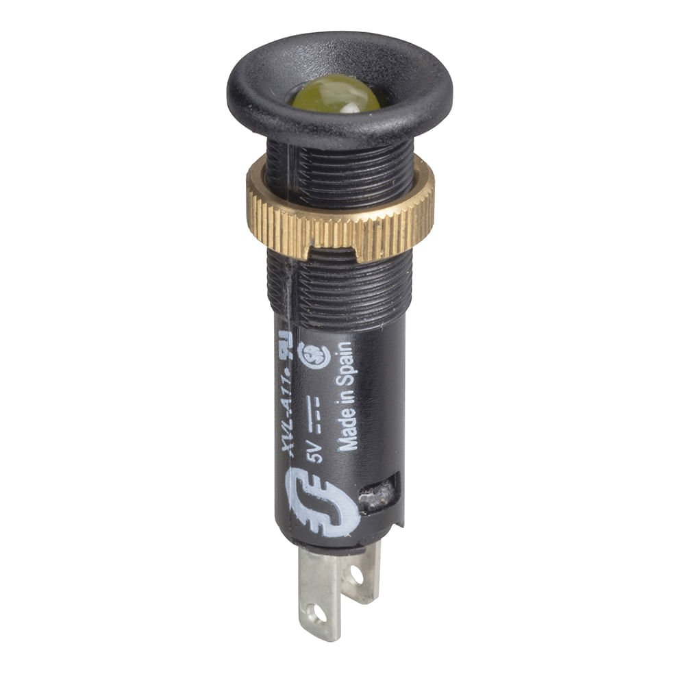 [Imagem SINALIZADOR Ø8MM PLÁSTICO, LED SALIENTE, AMARELO, 24VCC XVLA135 SCHNEIDER]