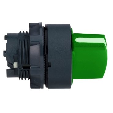 [Imagem CABEÇOTE PARA CHAVE SELETORA Ø22MM PLÁSTICO 3 POSIÇÕES FIXAS MANOPLA CURTA VERDE ZB5AD303 SCHNEIDER]