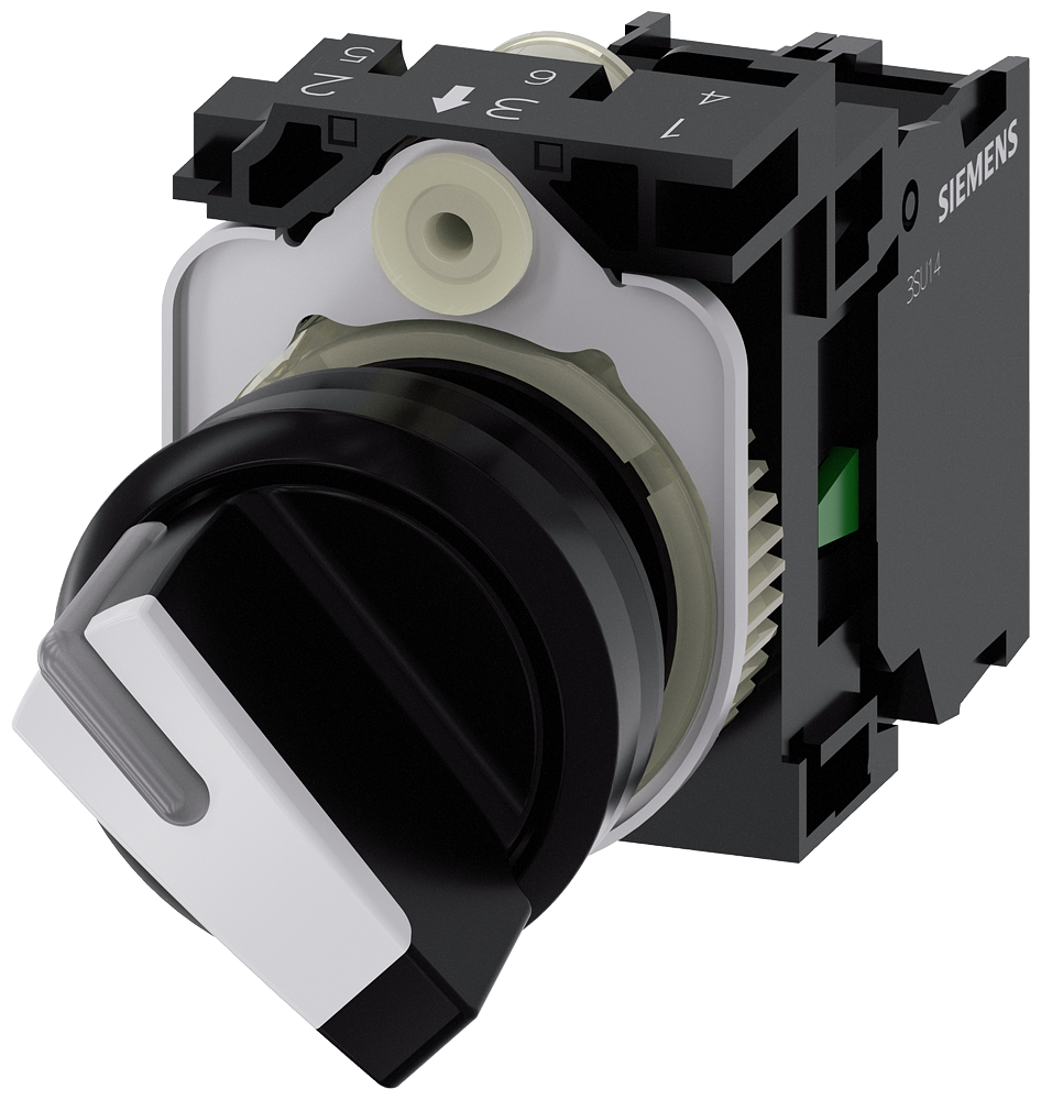 INTERRUPTOR COM MANÍPULO ILUMINÁVEL 22 MM REDONDO PLÁSTICO BRANCO VERDE 3SU11032BF641BA0 SIEMENS