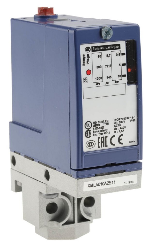 [Imagem PRESSOSTATO 10 BAR 1 LIM C/ESC TELEMECANIQUE XMLA010A2S11]