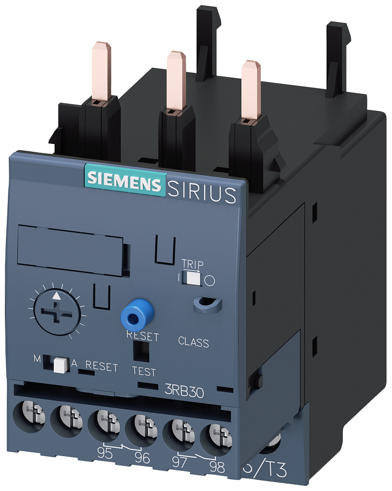 RELÉ DE SOBRECARGA 0,1-0,4A PROTEÇÃO DO MOTOR S0 CLASS 20 MONTAGEM EM CONTATOR 3RB30262RB0 SIEMENS