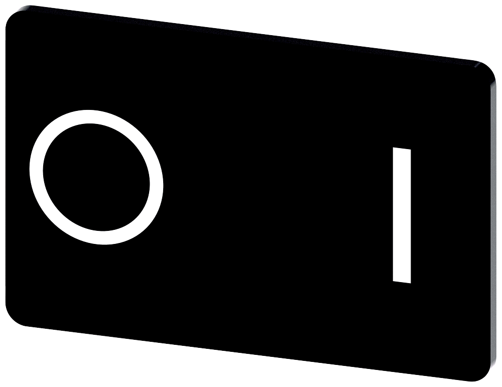 [Imagem do produto PLACA DE IDENTIFICAÇÃO 17,5X27MM, PLACA PRETO, SÍMBOLO: O* I 3SU19000AD160QG0 SIEMENS]