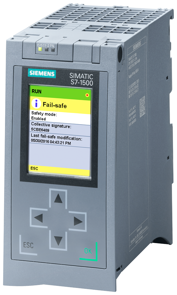 [Imagem do produto S7-1500: CPU 1515TF-2 PN, 750KB + 3MB 6ES75152UM010AB0 SIEMENS]