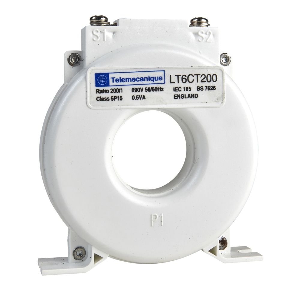 [Imagem TRANSFORMADOR DE CORRENTE DE PROTECAO 200/1 A LT6CT2001 SCHNEIDER]