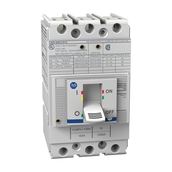 [Imagem DISJUNTOR CAIXA MOLDADA FRAME H 125A 140G 140GH2C3C60UD ROCKWELL ALLEN BRADLEY]