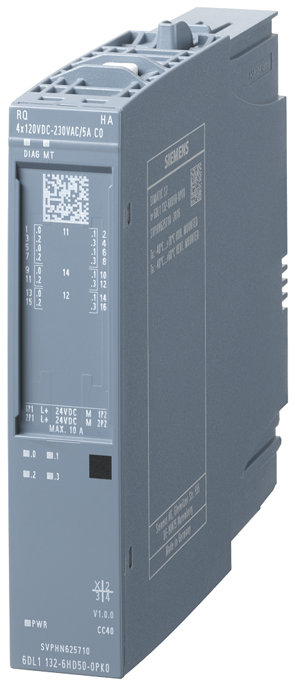 [Imagem MODULO I/O DIGITAL ET200SPHA 6DL11326HD500PK0 SIEMENS]
