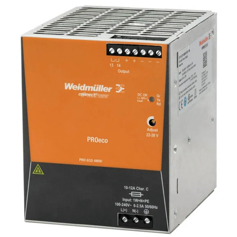 [Imagem do produto FONTE ALIMENTACAO CHAVEADA PRO-ECO 480W 48V 10A 1469610000 WEIDMULLER]
