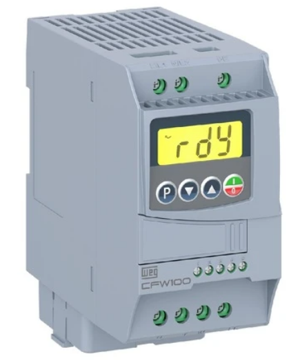 [Imagem INVERSOR DE FREQUÊNCIA MONOFÁSICO 1,5KW 7,3A 200/240V CFW100D07P3S220G2 14870192 WEG]