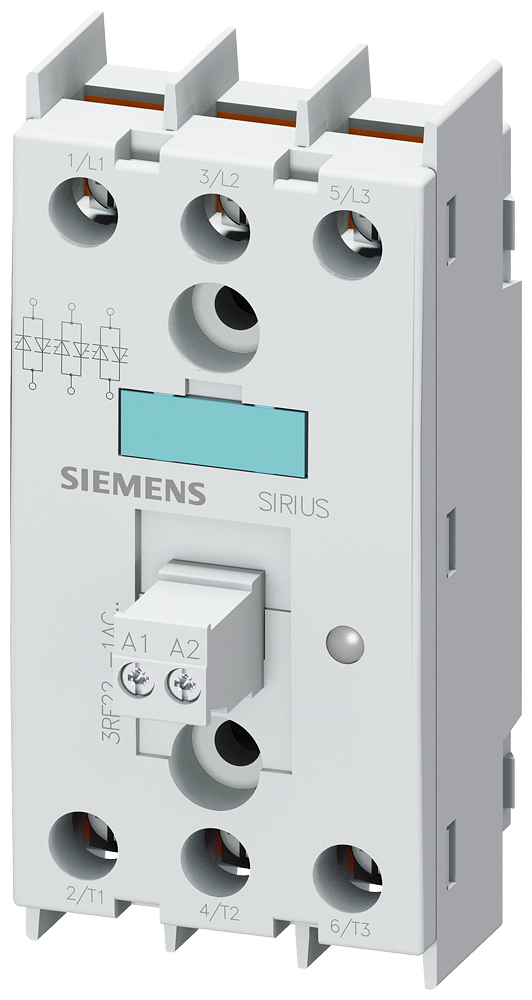 RELÉ SEMICONDUTOR 2RF2 TRIFÁSICO 30A 48-600V/110V COMANDADO POR FASES AC3 3RF22301AC35 SIEMENS