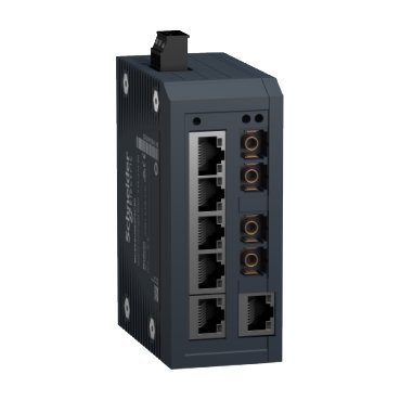 [Imagem MODICON STANDARD UNMANAGED SWITCH 6 PORTS FOR COPPER + 2 PORTS FOR SINGLE MODE FIBER OPTIC MCSESU083F2CS0 SCHNEIDER]