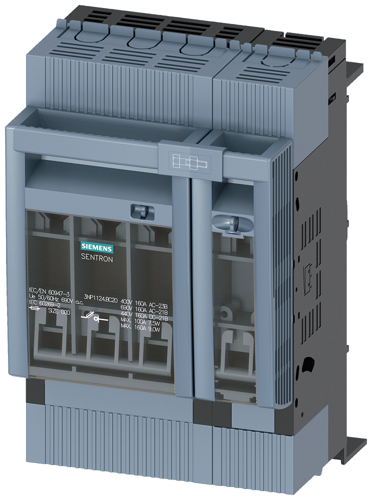 SECCIONADORA-FUSÍVEL SOB CARGA 3NP1 DE 4 POLOS NH000 160 A 3NP11241BC20 SIEMENS