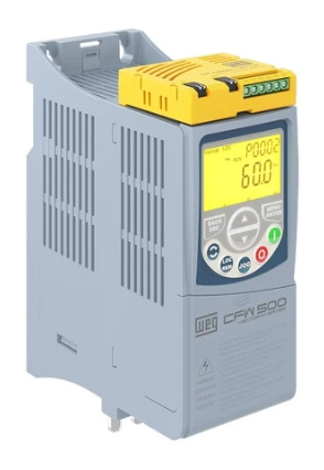 [Imagem INVERSOR DE FREQUÊNCIA TRIFÁSICO 0,37KW 1A 380/480V 50/60HZ CFW500A01P0T4NB20Y2G2 WEG]