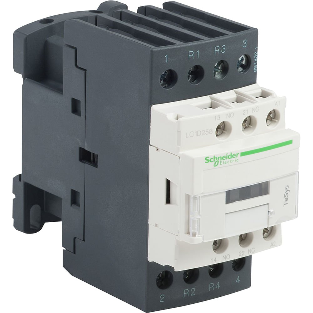[Imagem CONTATOR TETRAPOLAR TESYS D 2PNA E 2PNF 25A 1NA+1NF 110VCA LC1D258F7 SCHNEIDER]