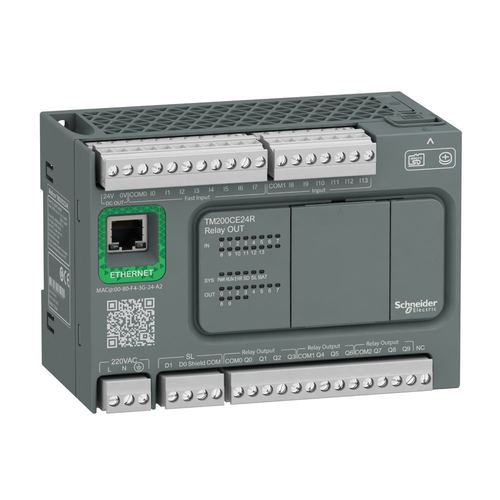 [Imagem CONTROLADOR LOGICO PROGRAMÁVEL MODICON M200, 24 E/S, SAÍDA A RELE. TM200CE24R SCHNEIDER]