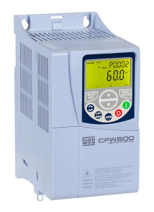 [Imagem INVERSOR  DE FREQUÊNCIA MONOFÁSICO 1,5KW 7,2A 200/240V 50/60HZ CFW500B07P3S2DB20C2G2 WEG]