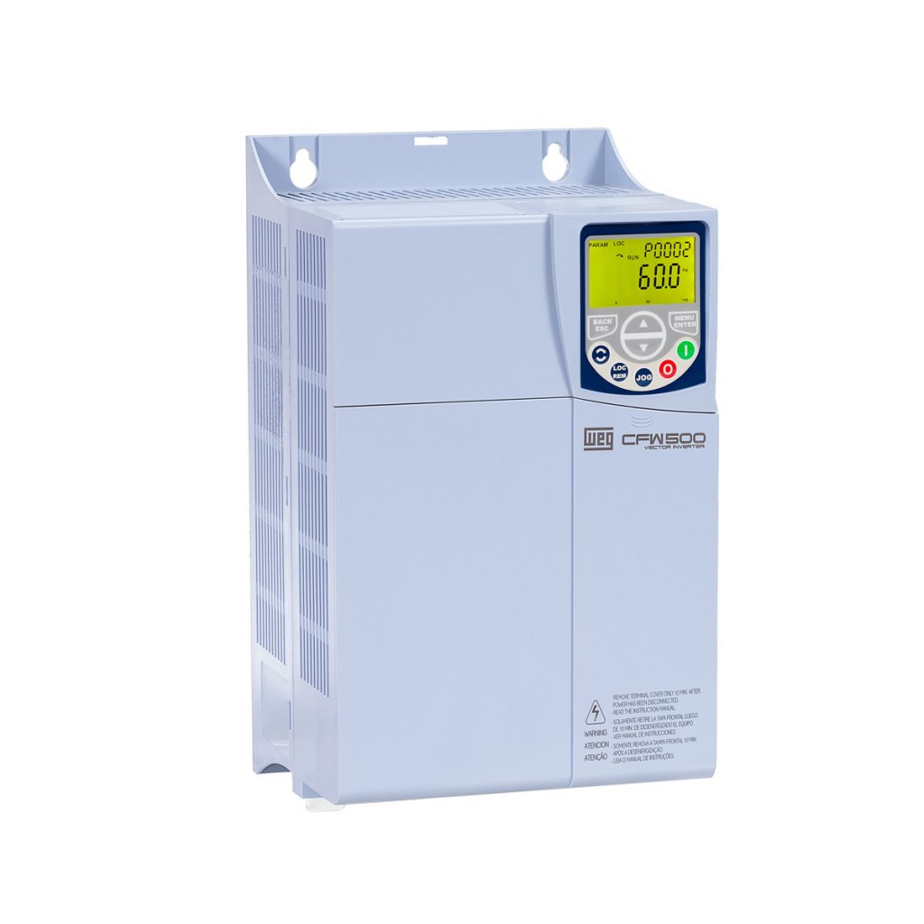 [Imagem INVERSOR DE FREQUÊNCIA TRIFÁSICO 18,5KW 31A 380/480V 50/60HZ CFW500D31P0T4DB20G2 15577021 WEG]